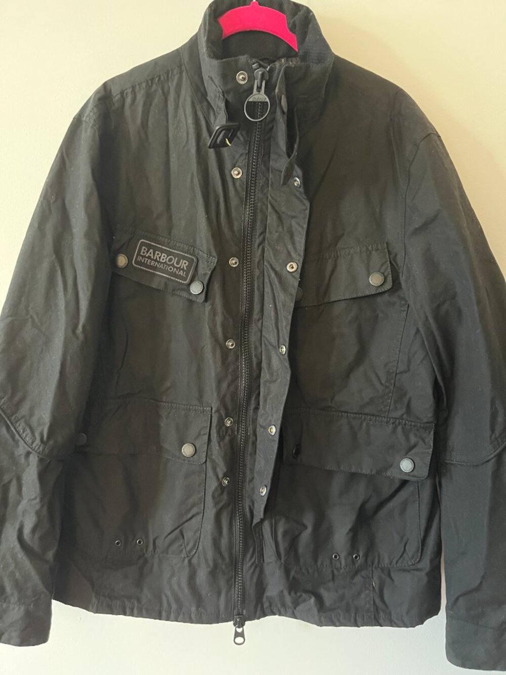 Barbour International Black Motorcycle Jacket Sz L - Picture 5 of 10